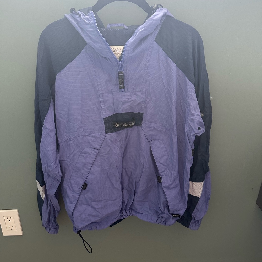 Columbia Women's Blue Hooded Windbreaker Jacket